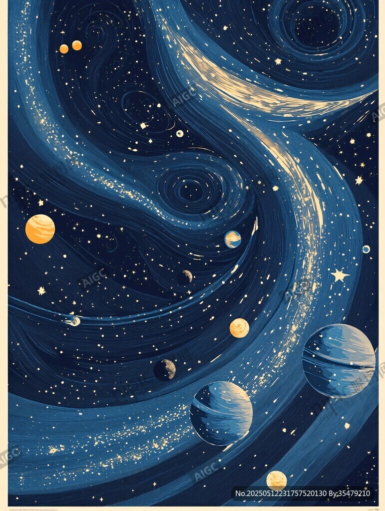 夢(mèng)幻宇宙星空插畫