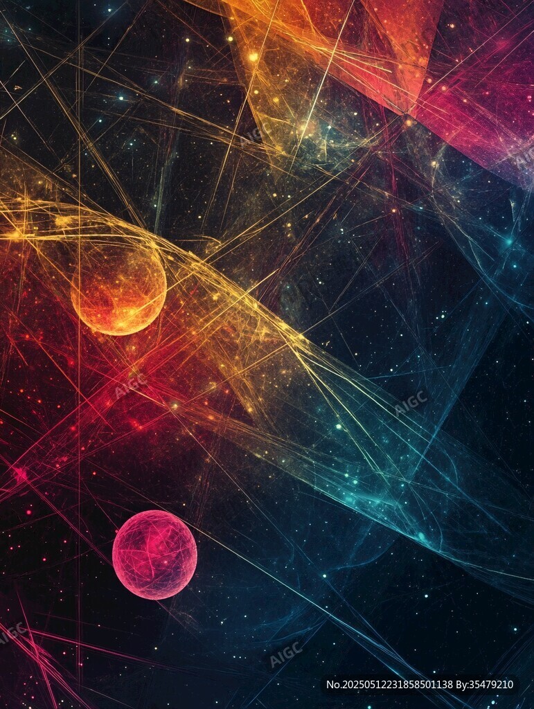 夢幻炫彩的宇宙線條景觀