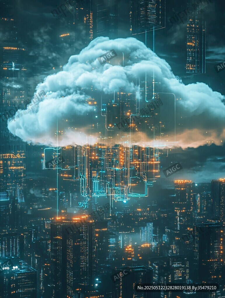 云端都市 科技?jí)艋梦磥韴D景