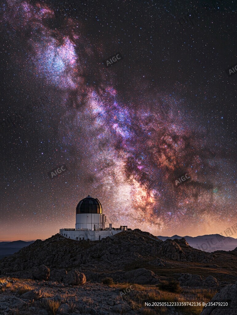 星空下的天文臺(tái)夢幻景象