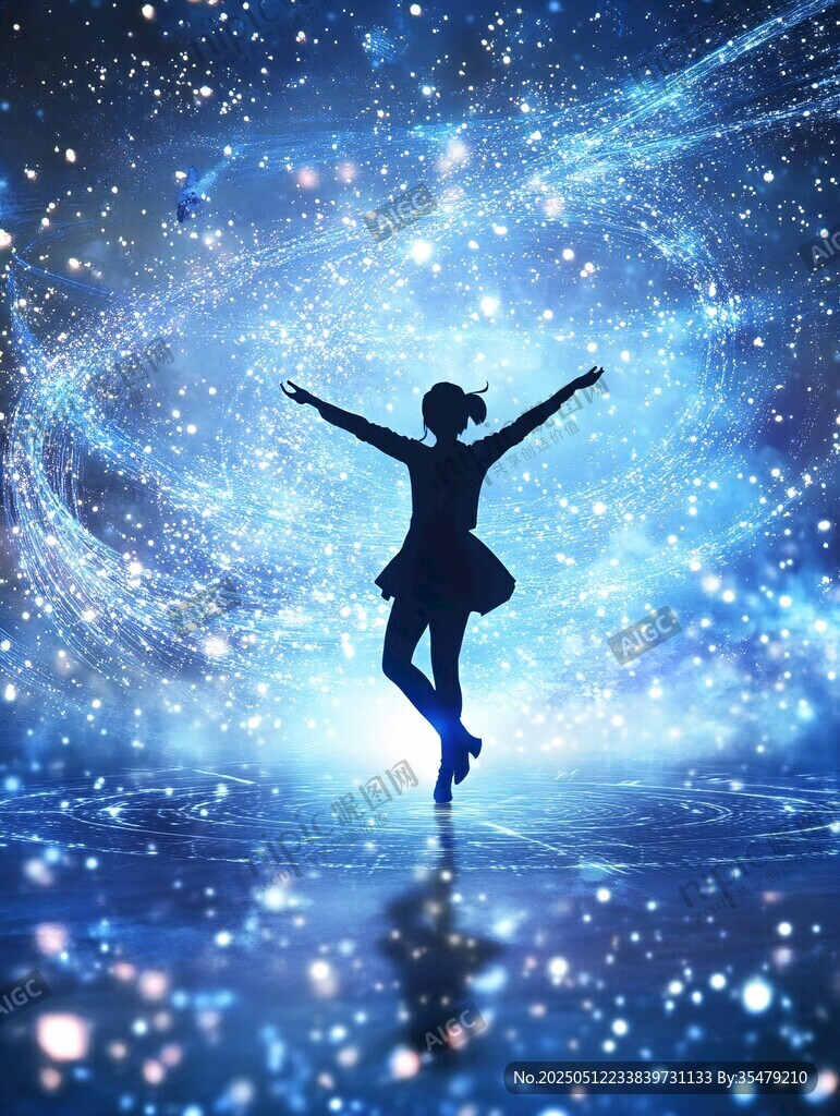 夢幻星空下的獨(dú)舞少女