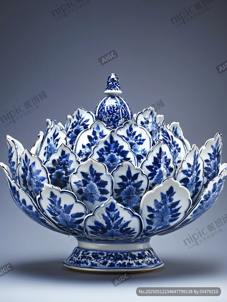 青花蓮花紋瓷尊
