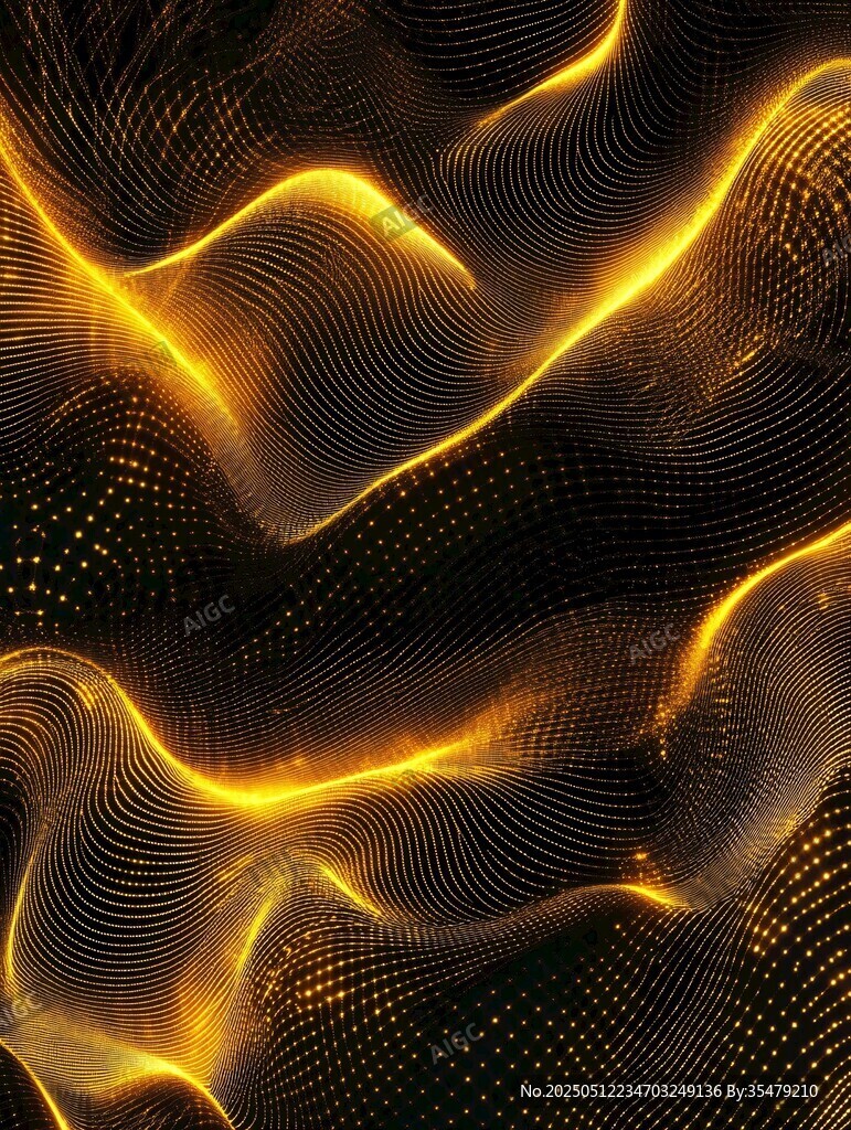 金色動感線條科技背景圖