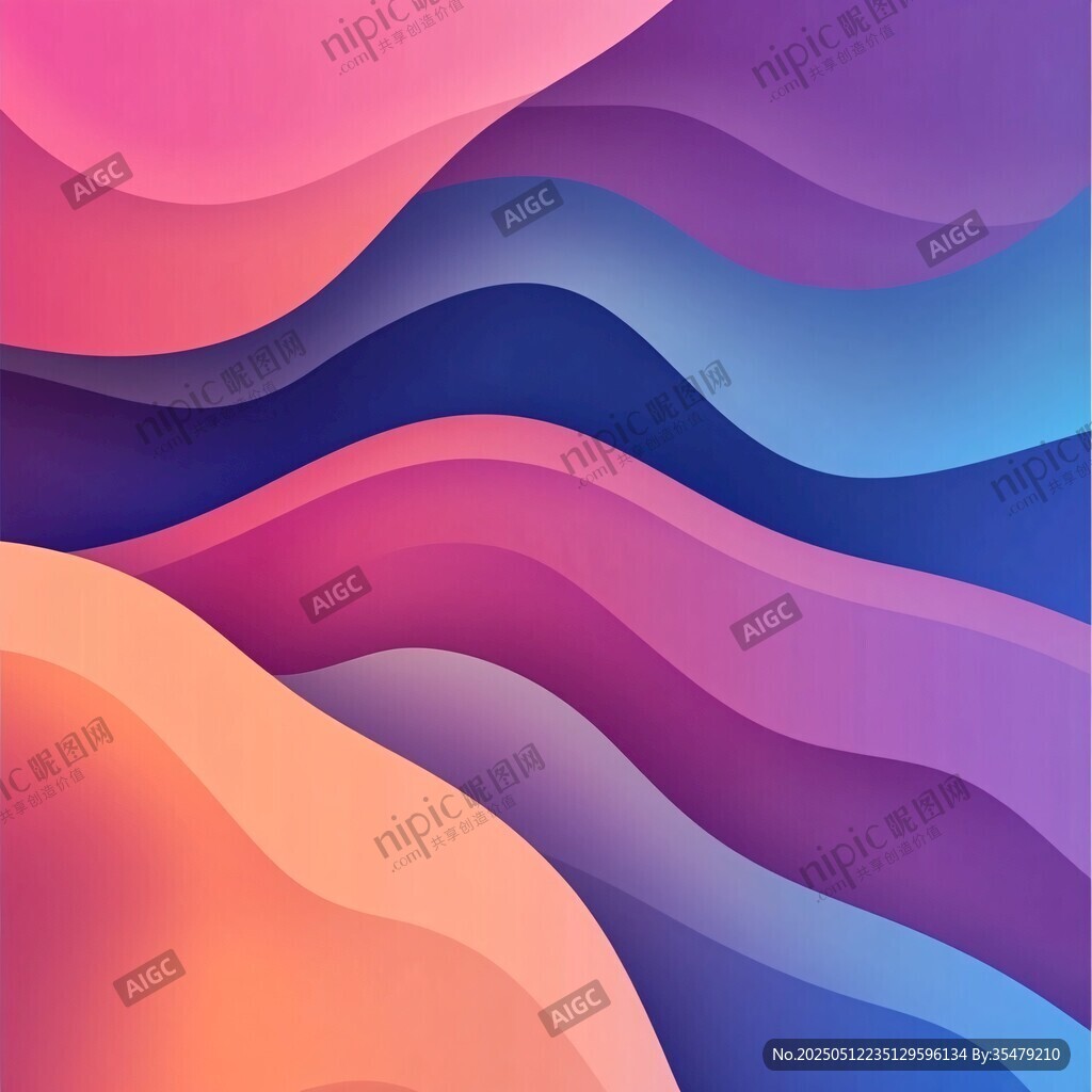 多彩波浪抽象背景圖案