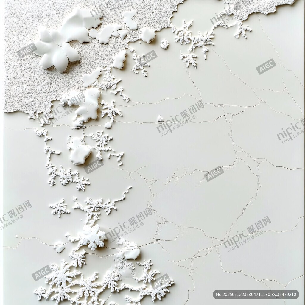 白色浮雕雪花紋理藝術圖案