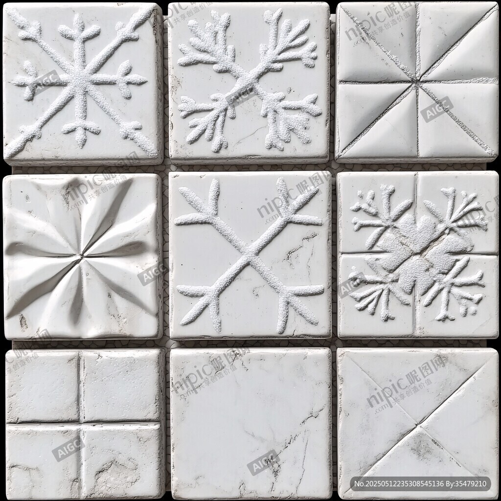 雪花紋理瓷磚圖案展示