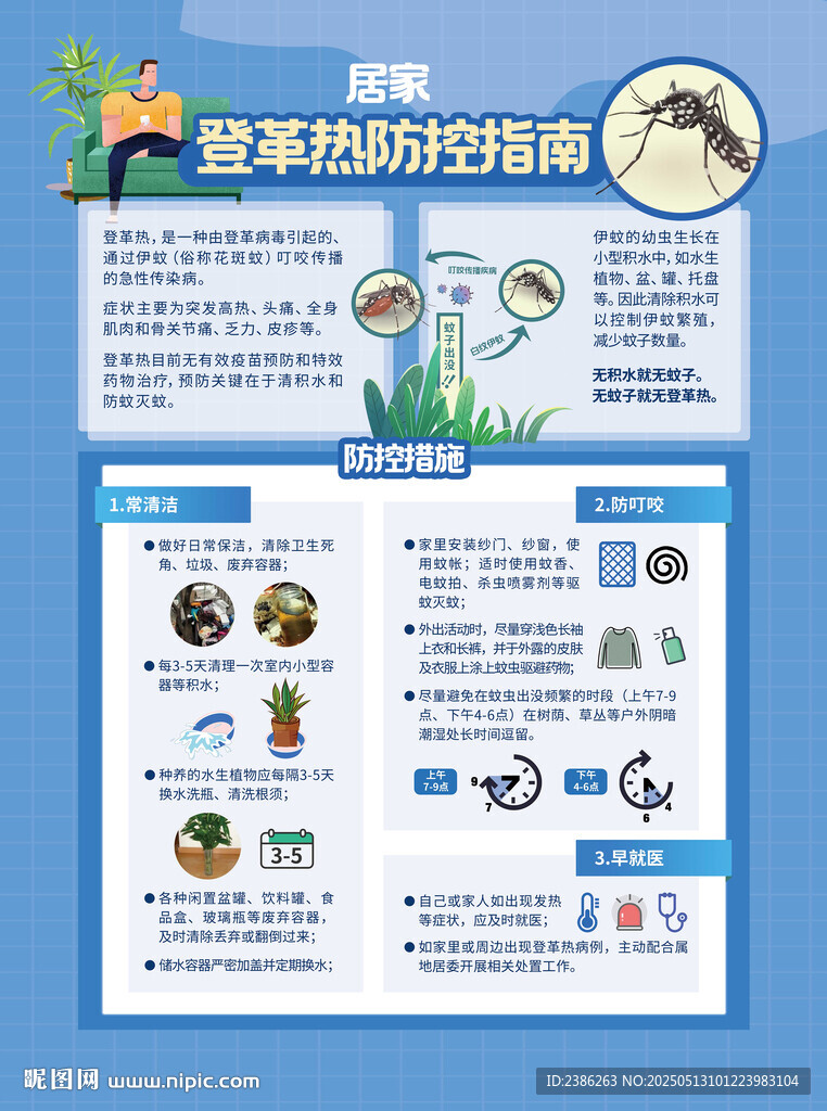 夏季防蚊指南海報