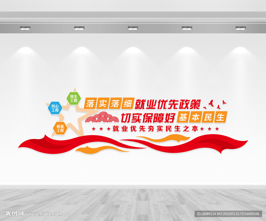 保障就業(yè)文化墻