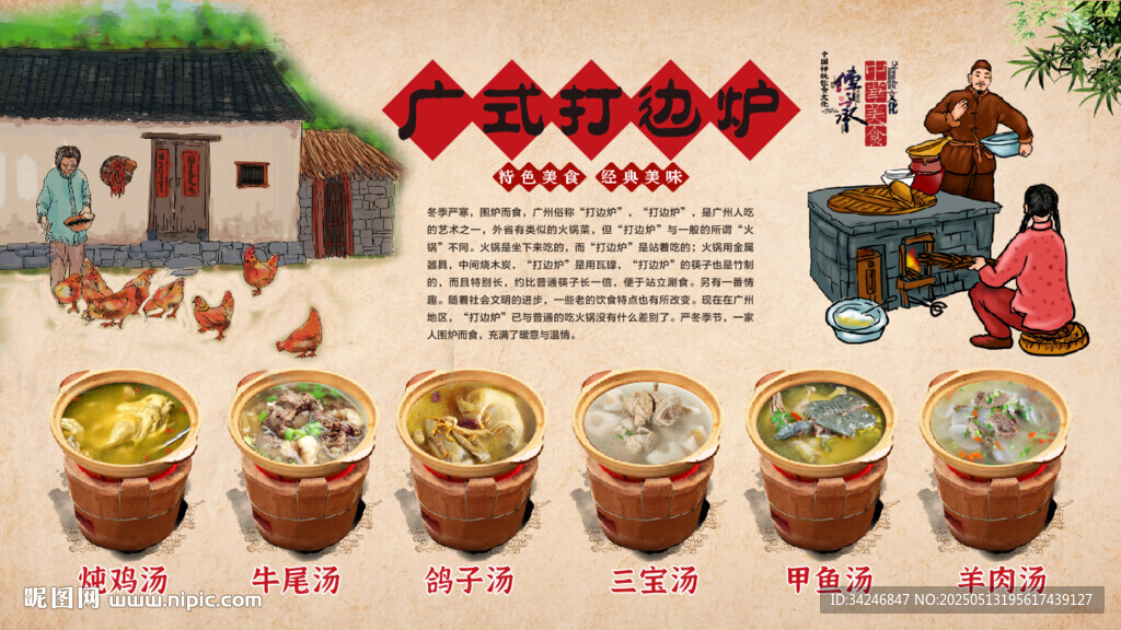 廣式打邊爐背景墻
