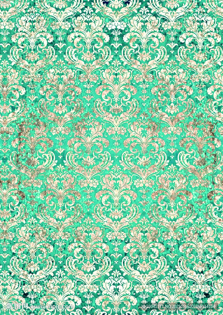 翠綠花紋圖案背景紋理