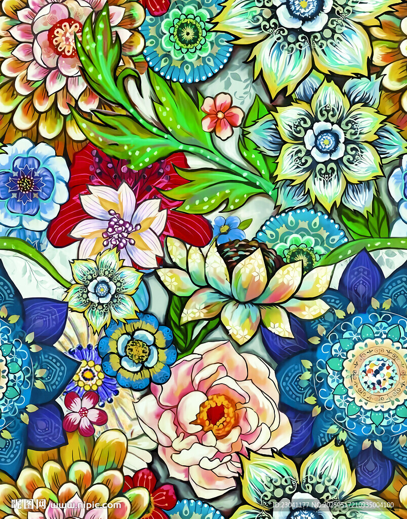 多彩花卉圖案設(shè)計(jì)