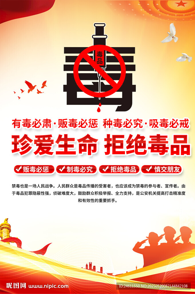 社區學校禁毒宣傳海報