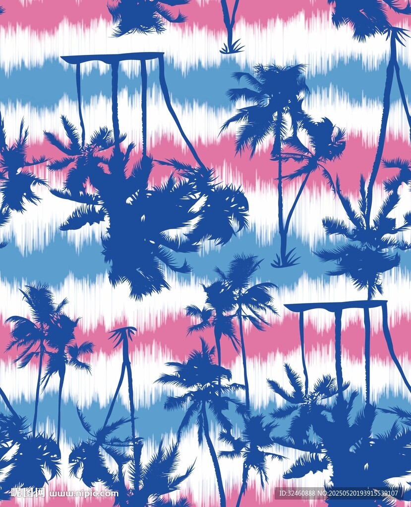 熱帶風情棕櫚樹圖案印花
