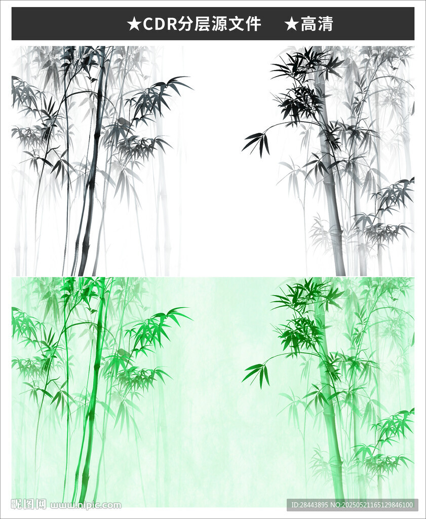 杜邦紙水墨風(fēng)竹林