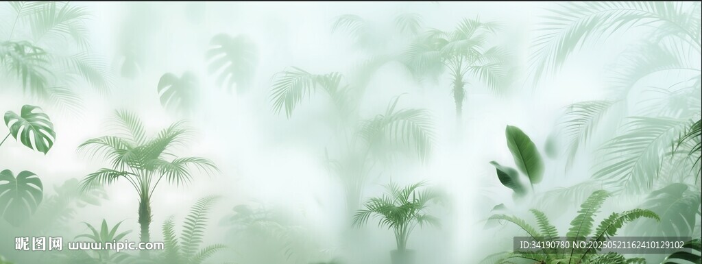 霧氣磨砂膜效果綠植貼圖