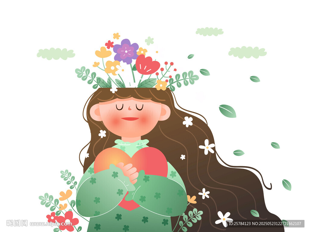 小孩子心理健康心理治愈插畫