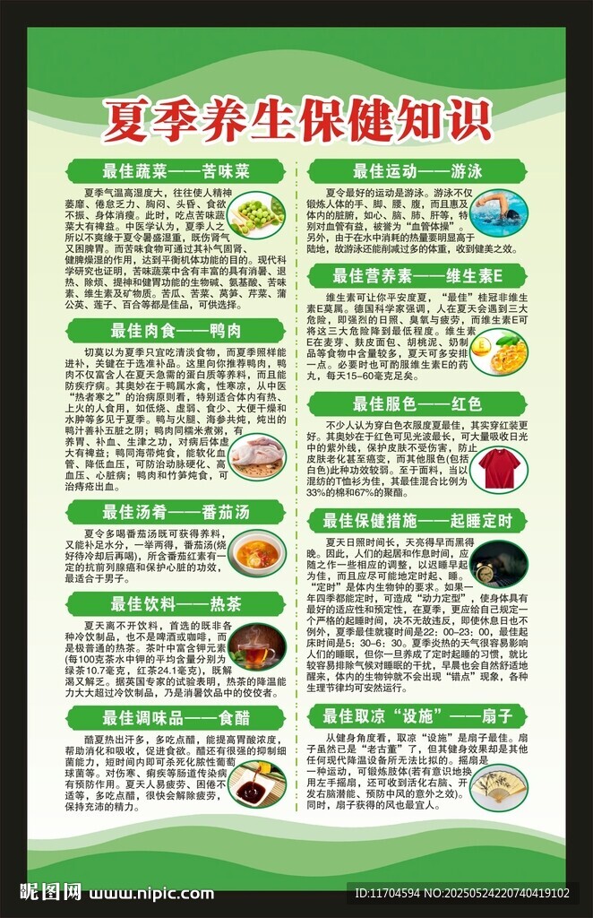 夏季養生知識海報
