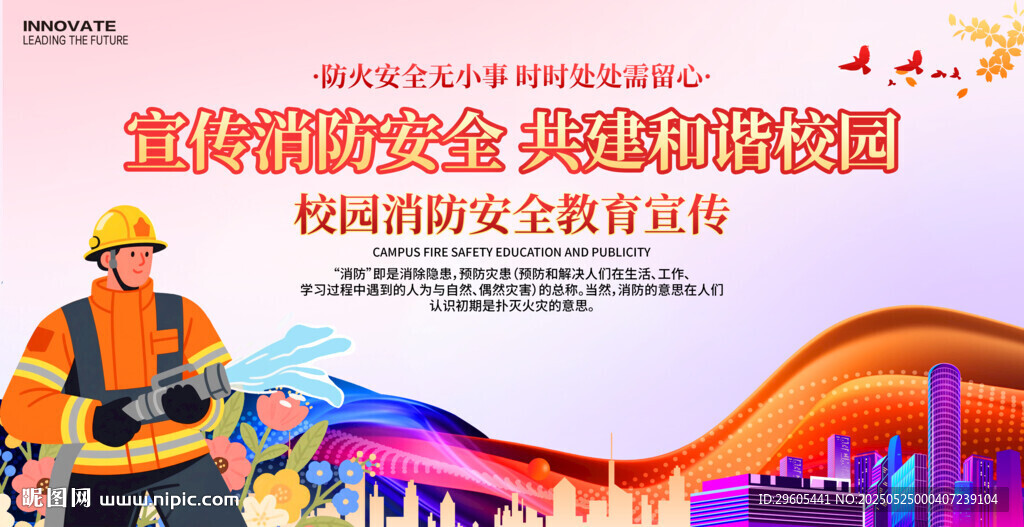 校園消防宣傳教育展板