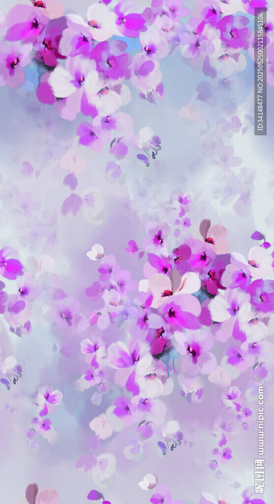 夢幻紫色花瓣飄落場景