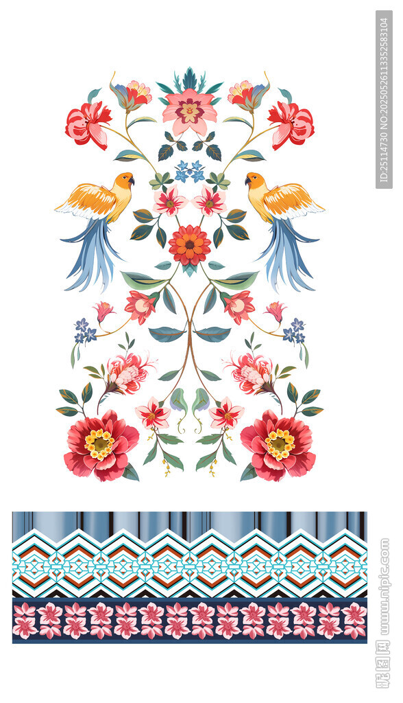 精美花卉刺繡圖案設計