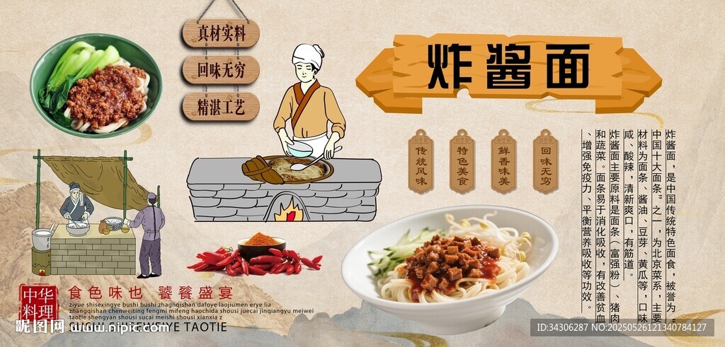 炸醬面背景墻