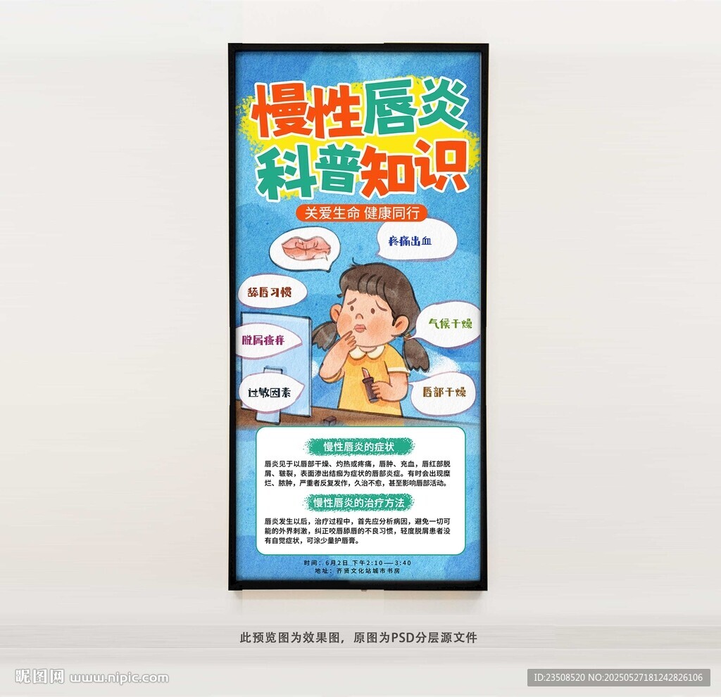 慢性唇炎科普知識海報