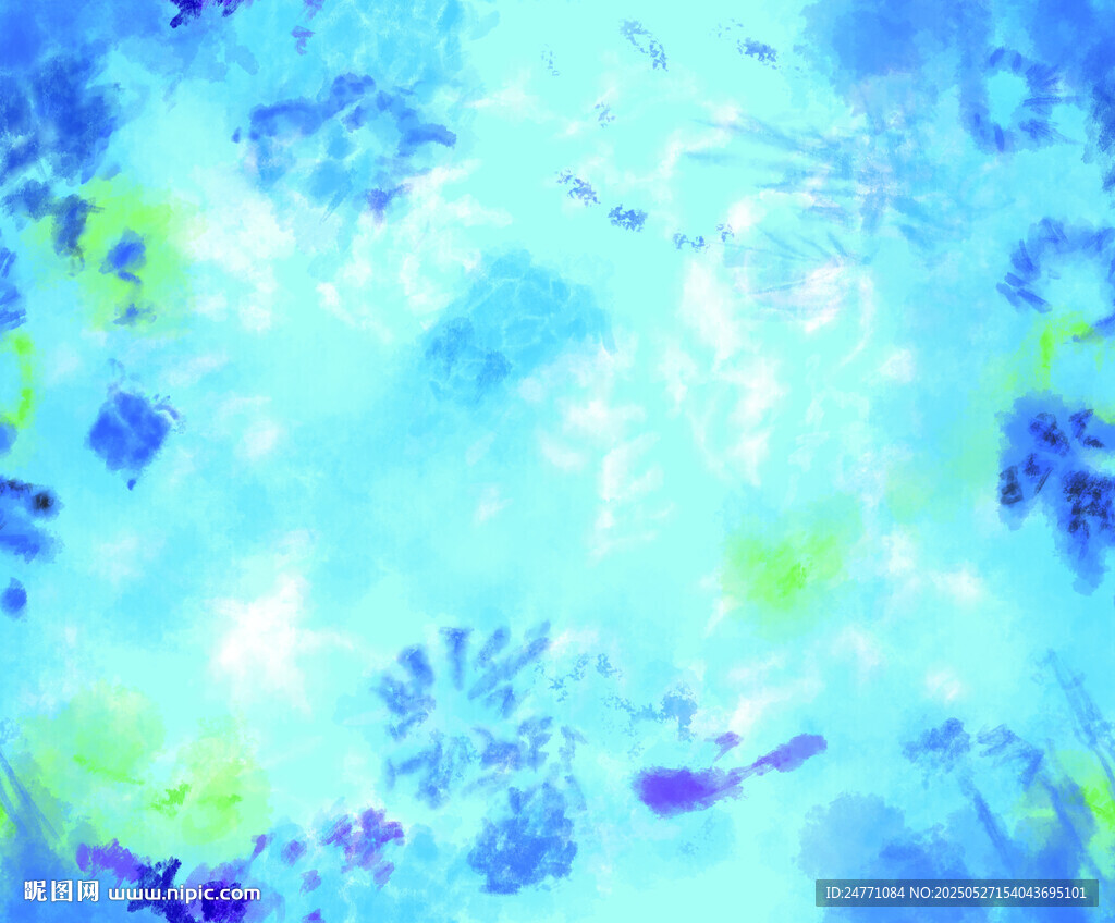 夢幻藍綠水彩抽象背景圖