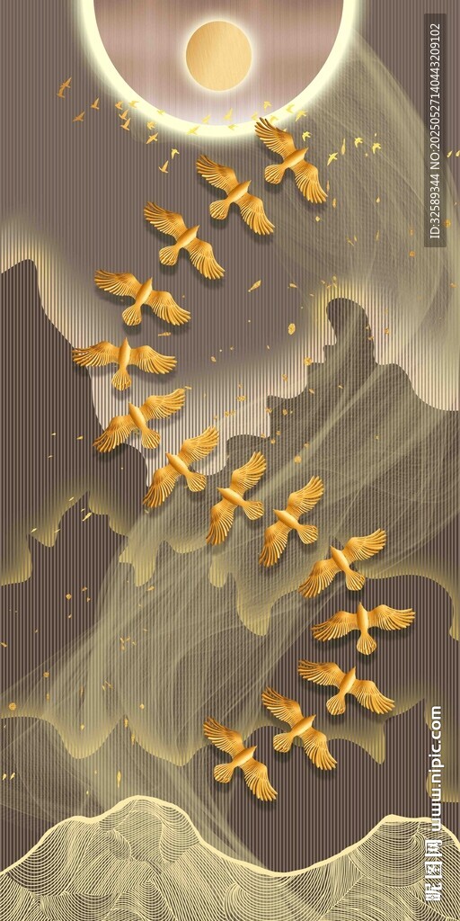 群鳥裝飾畫  