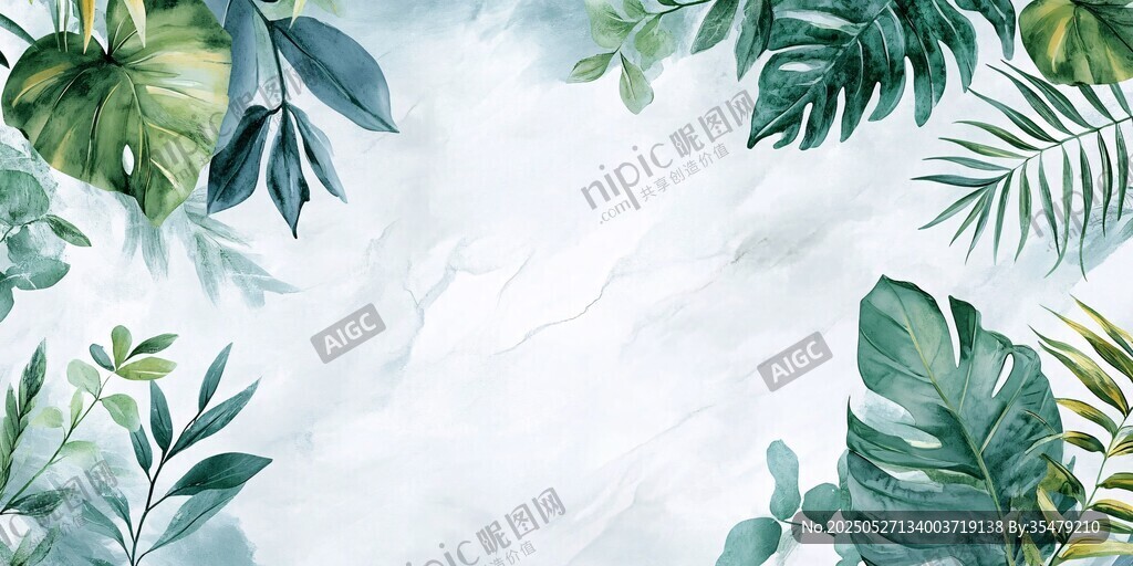 清新綠植背景圖