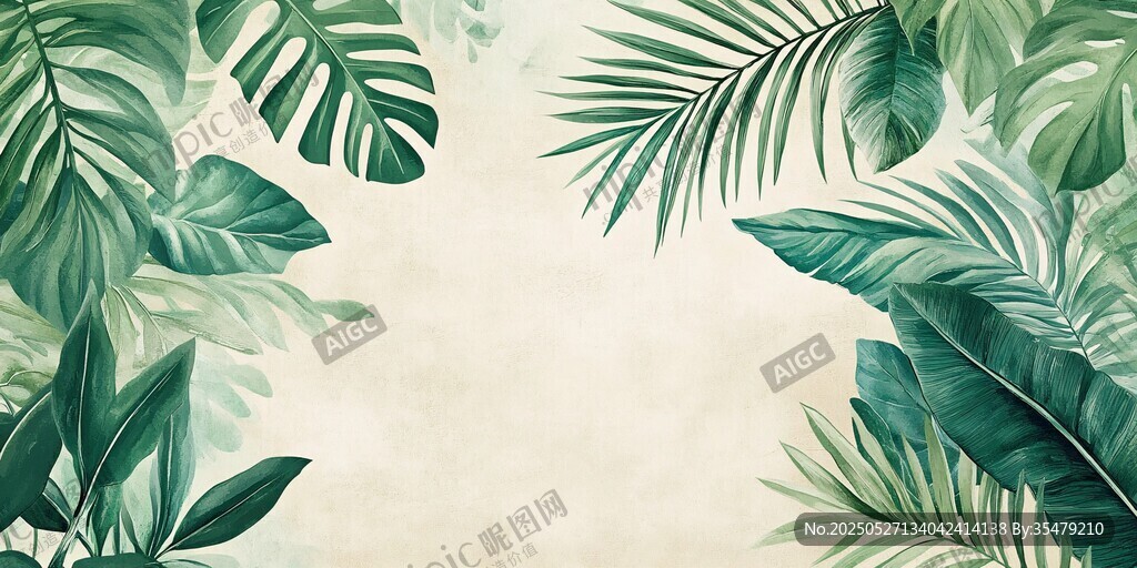 熱帶綠植背景圖