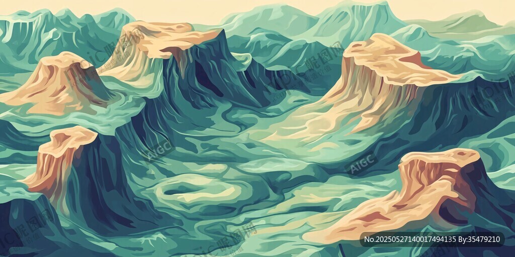 奇幻起伏的山巒景觀
