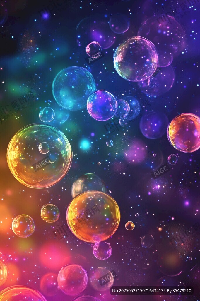 夢幻星空泡泡背景圖