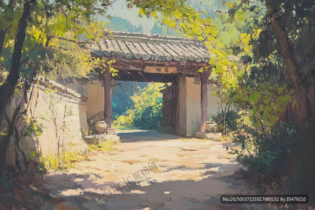 古雅院門隱于蔥郁林間
