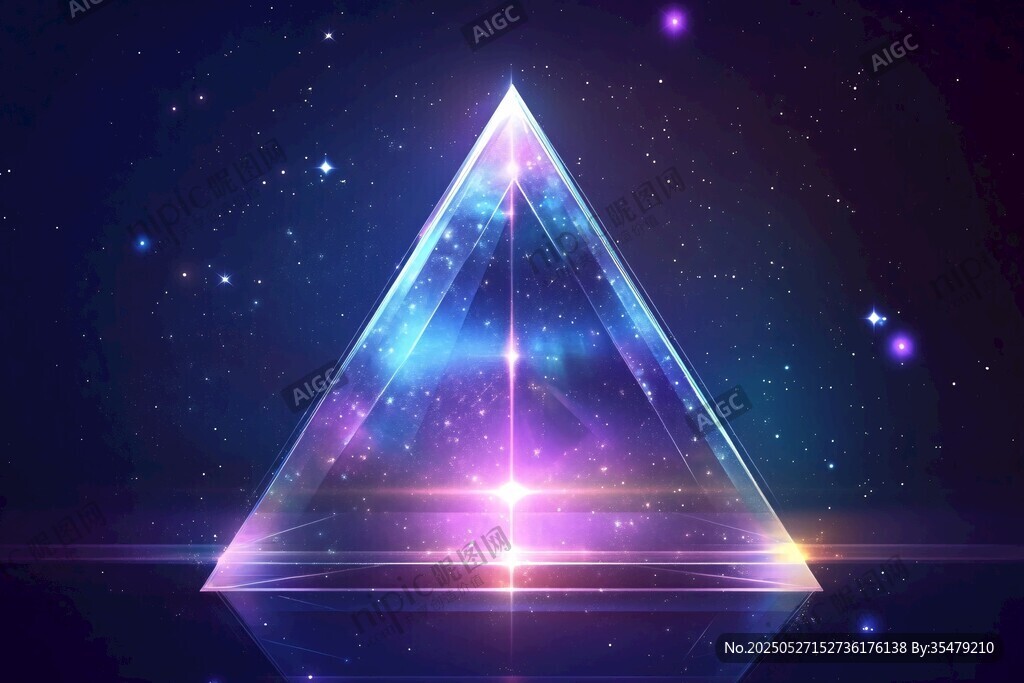 夢幻炫彩三角宇宙光影圖