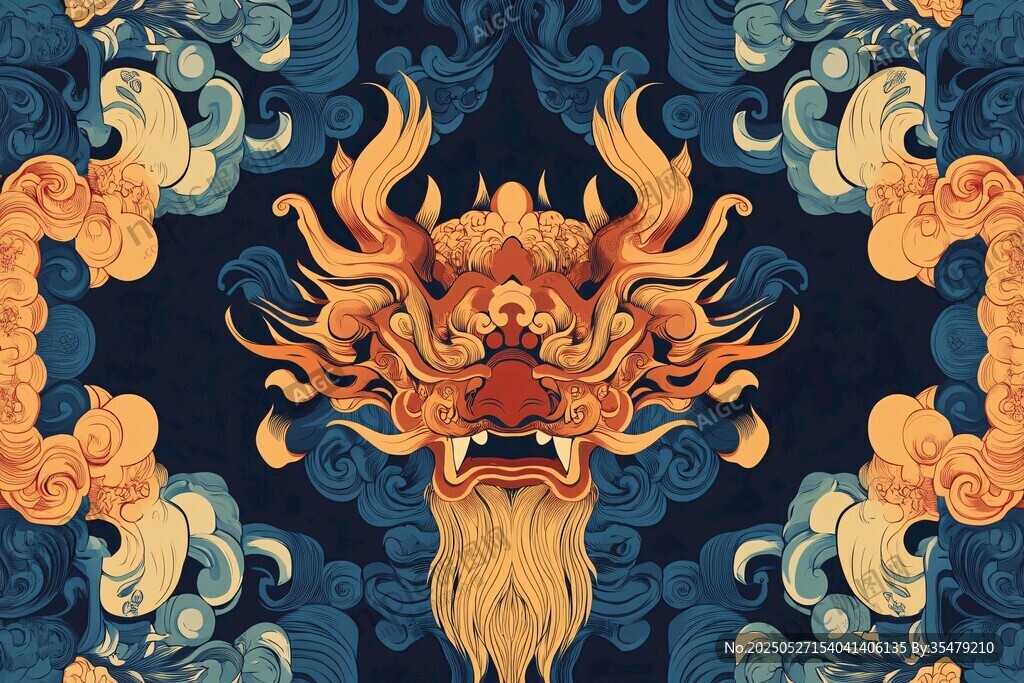 中式龍紋圖騰精美圖案