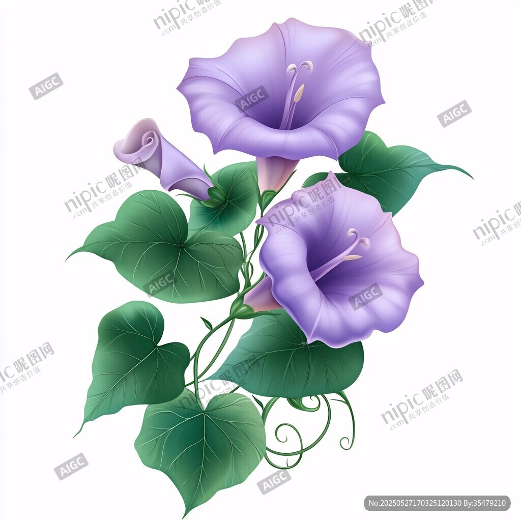 紫色牽牛花插畫(huà)