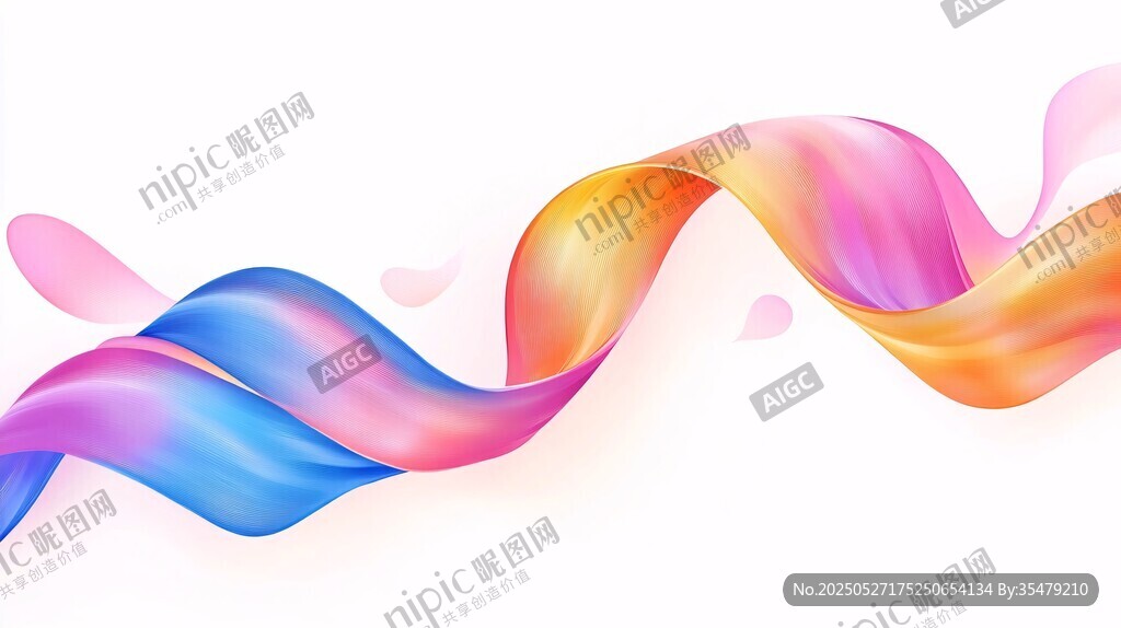 飄逸多彩流體波浪圖案