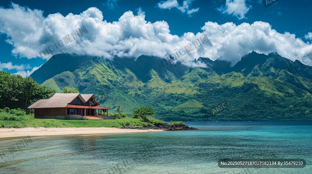 湖畔山居 青山碧海美景