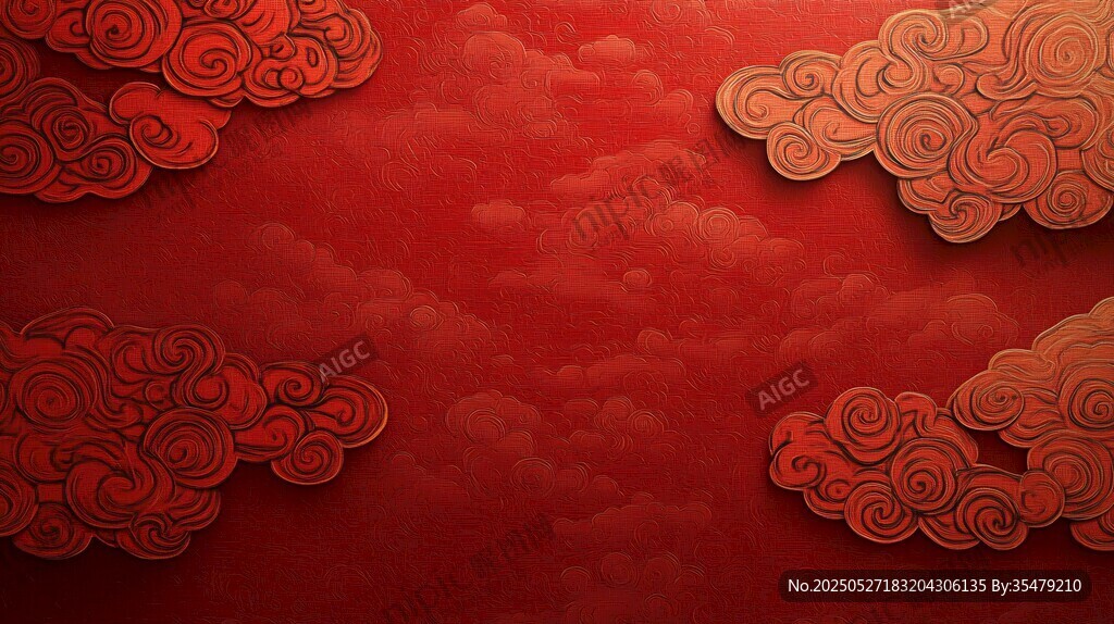 紅色祥云背景圖