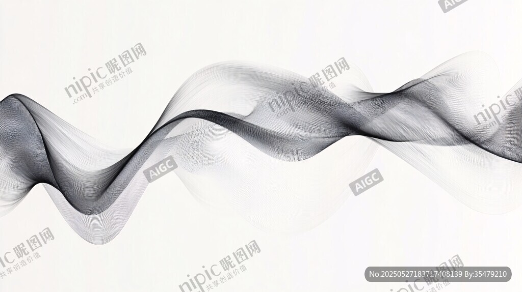 黑白飄帶動感抽象背景圖