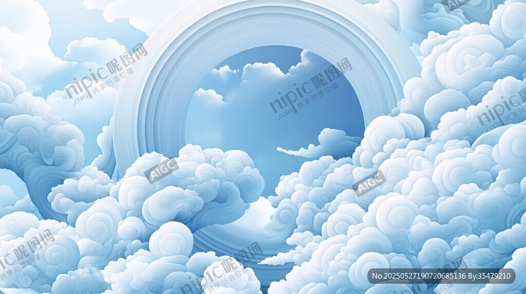 云端圓環夢幻天空景象