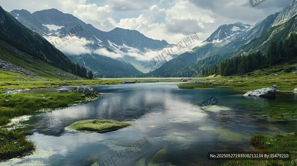 高山湖泊美景