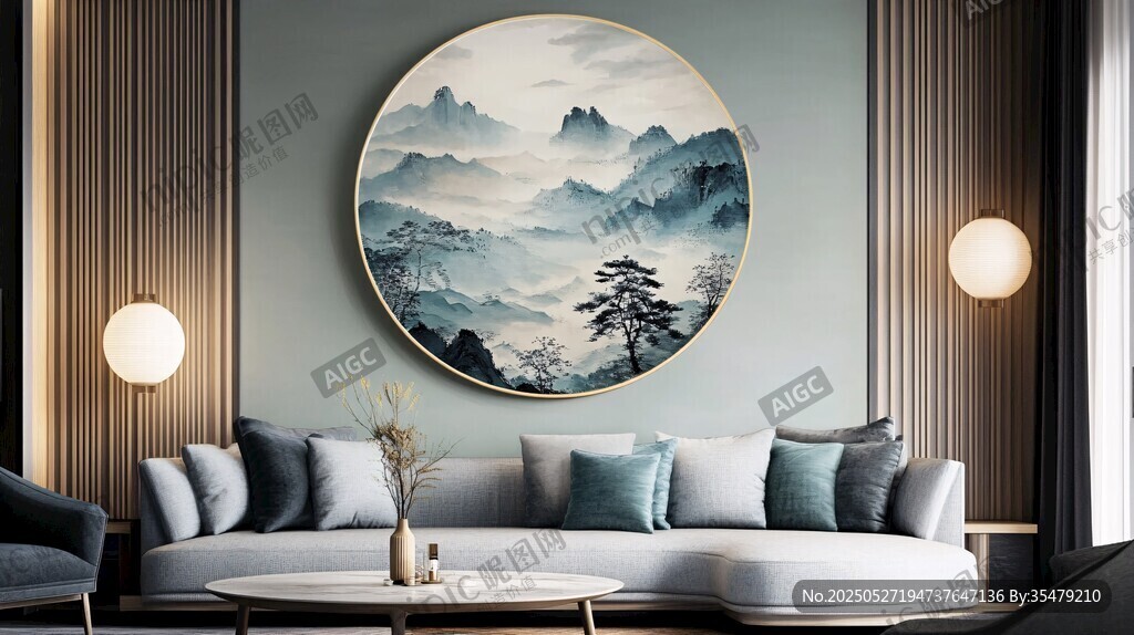 中式客廳 山水掛畫添雅致