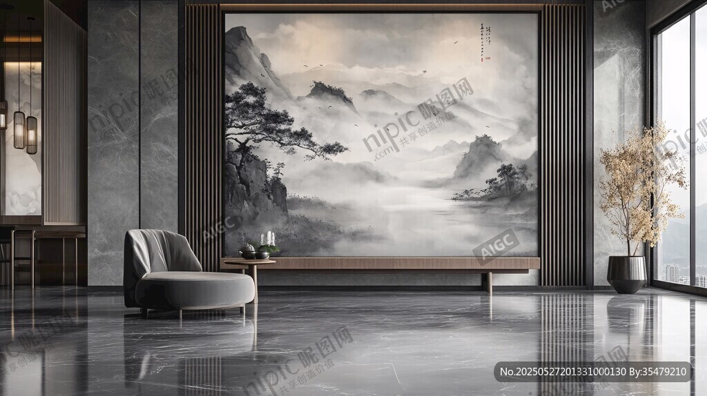 中式客廳的山水墨韻之美