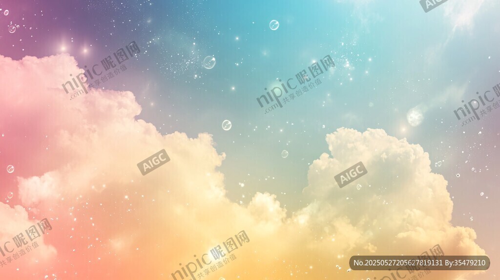 夢幻天空彩云閃爍星光