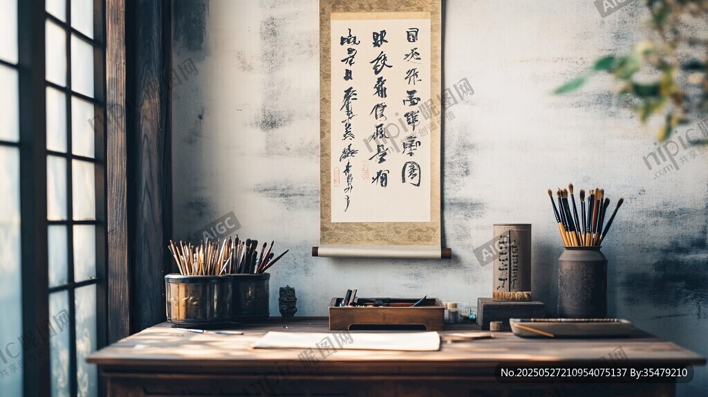 中式書房的文房雅致氛圍