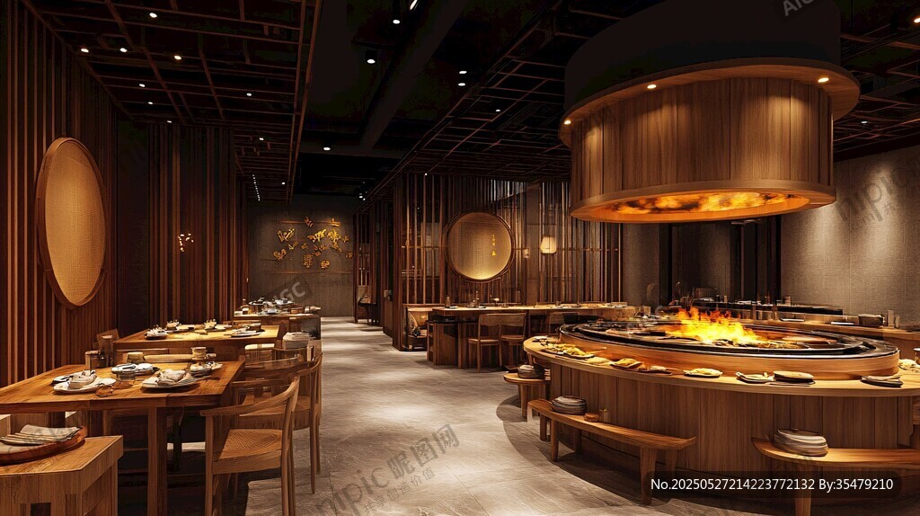 日式炭火烤肉店溫馨場景