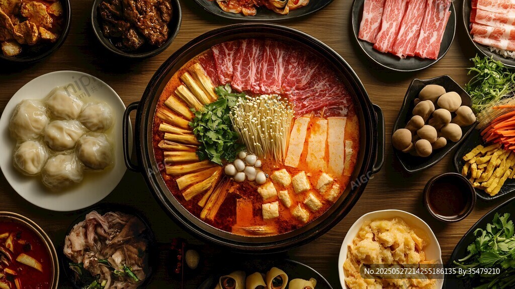 豐盛多樣的美味火鍋食材