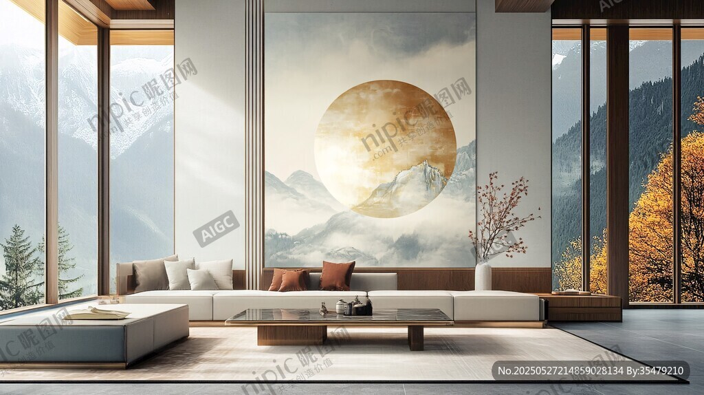 中式山水風(fēng)客廳優(yōu)雅景致