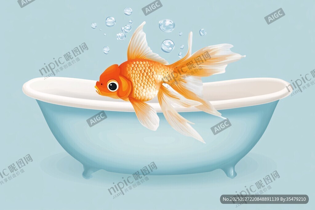 浴缸里的快樂(lè)金魚(yú)